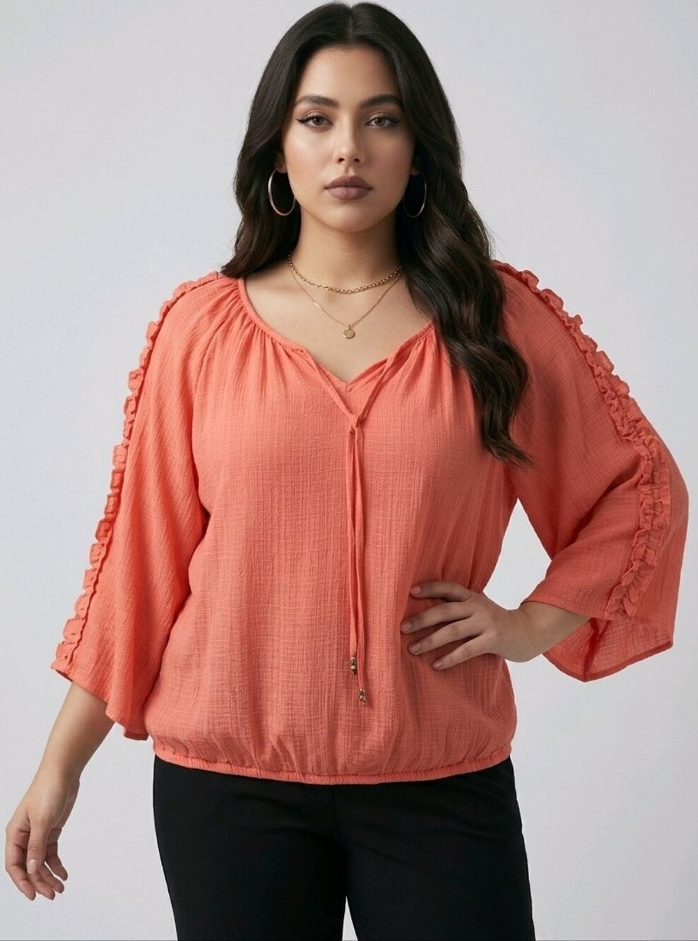 Alyx Coral Peasant Blouse